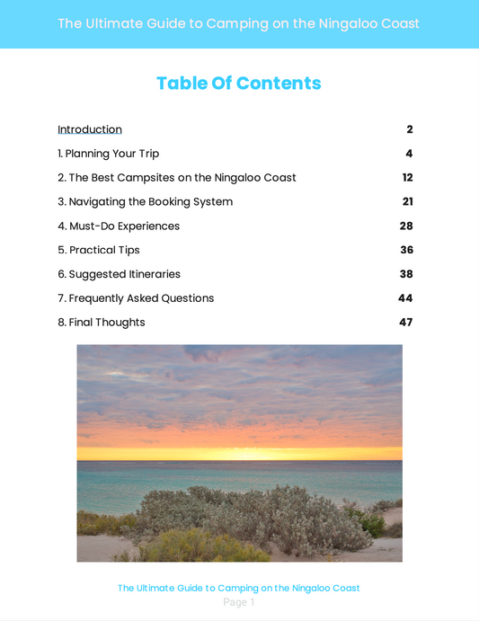 The Ultimate Guide to Camping on the Ningaloo Coast - Ebook by Hayley and Brad - Our Australia Trip